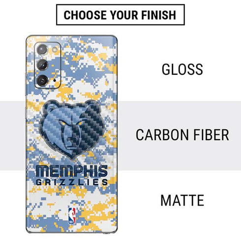 NBA Memphis Grizzlies Digi Camo Galaxy Note20 5G Skin